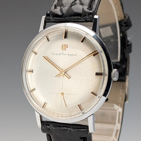 1960s Girard-Perregaux Mechanical Wristwatch Ref.8874V Stainless Steel Case Good Working Condition